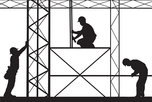 illustration of workers on scaffold