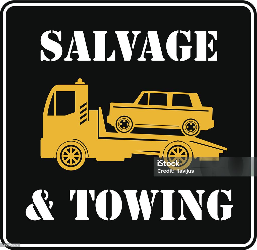 Car salvage and towing sign Car salvage and towing sign, vector illustration Auto Repair Shop stock vector