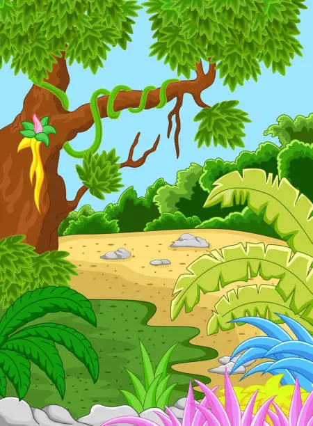 Vector illustration of Natural forest background