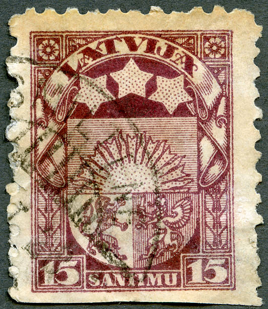 istock Postage stamp Latvia 1923 shows Litvian Arms 501600130