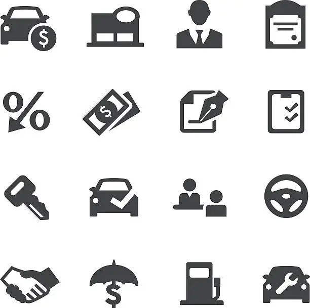 Vector illustration of Auto Dealership Icons - Acme Series