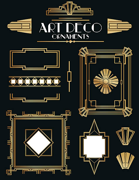 Art Deco Frames and Ornament Set Art Deco Frames and Ornament Set art deco stock illustrations