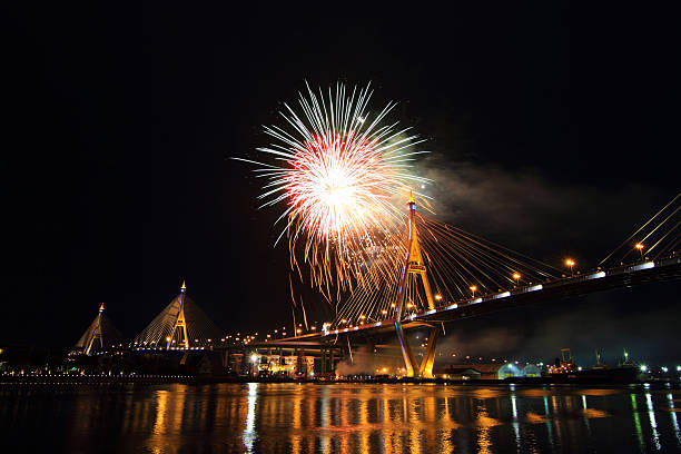 istock Fireworks at Bhumibol Bridge in the night time 501602940