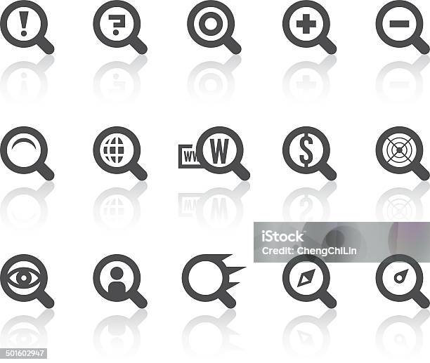 Search Engine Icons Simple Black Series Stock Illustration - Download Image Now - Exclamation Point, Icon Symbol, Magnifying Glass