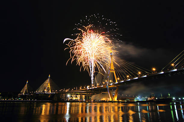 istock Fireworks at Bhumibol Bridge in the night time 501603074