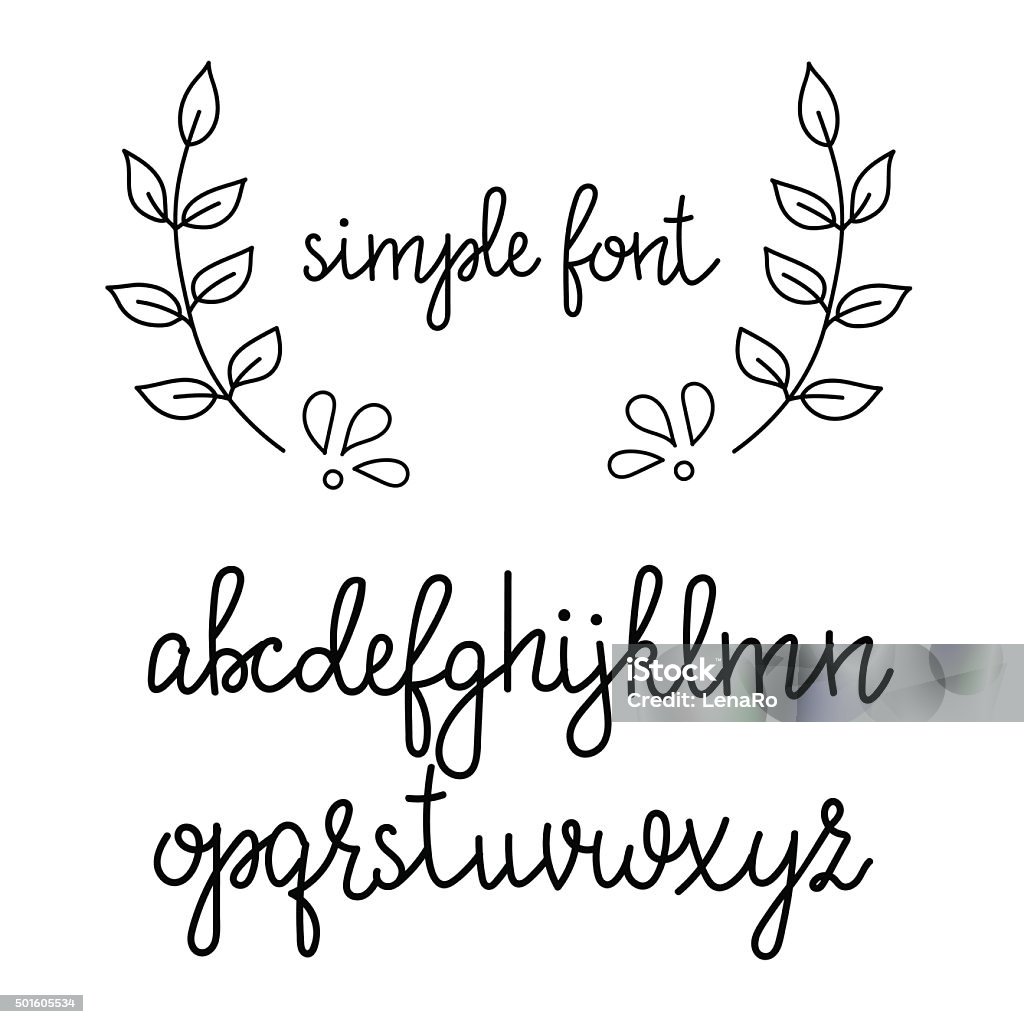 Simple handwritten cursive font Simple handwritten pointed pen calligraphy cursive font. Calligraphy alphabet. Cute calligraphy letters. Isolated letters. Typography, decorative graphic design. 2015 stock vector