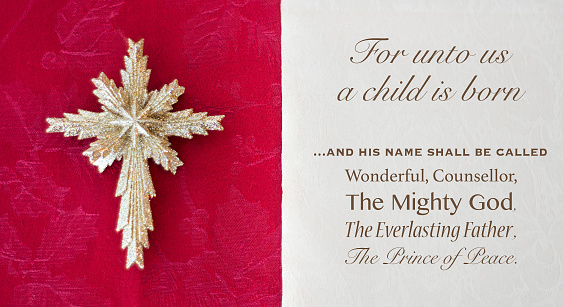 Isaiah 9 bible verse for unto us a child is born passage for christmas with nativity star