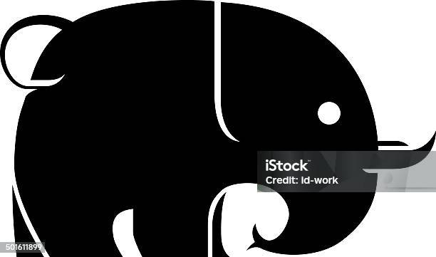 Elephant Symbol Stock Illustration - Download Image Now - Animal, Arts Culture and Entertainment, Black And White