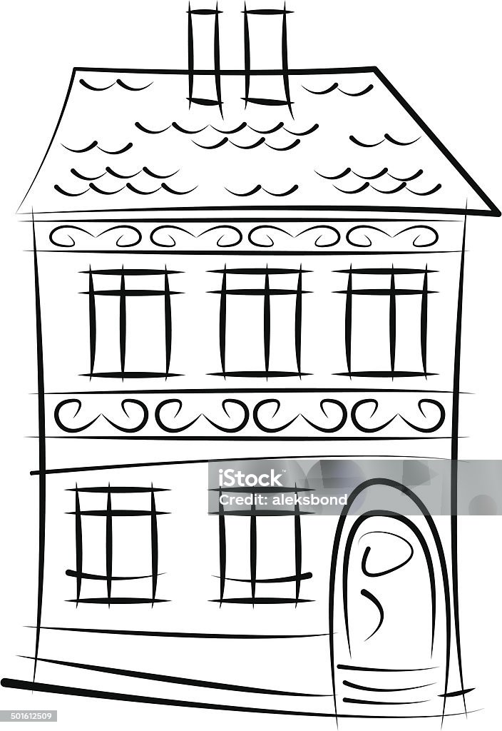sketch of old house isolated on white background Amsterdam stock vector