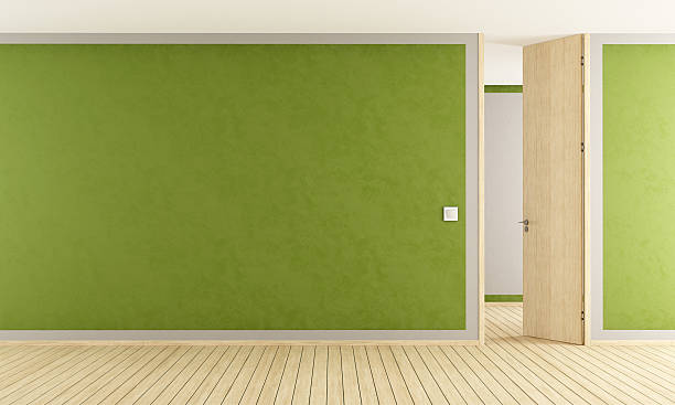 istock Green living room with open door 501613089