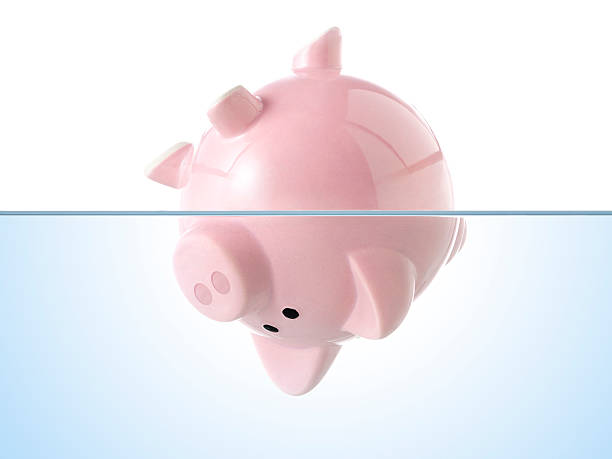 istock Piggy bank sinking in water. Concept image. 501613675