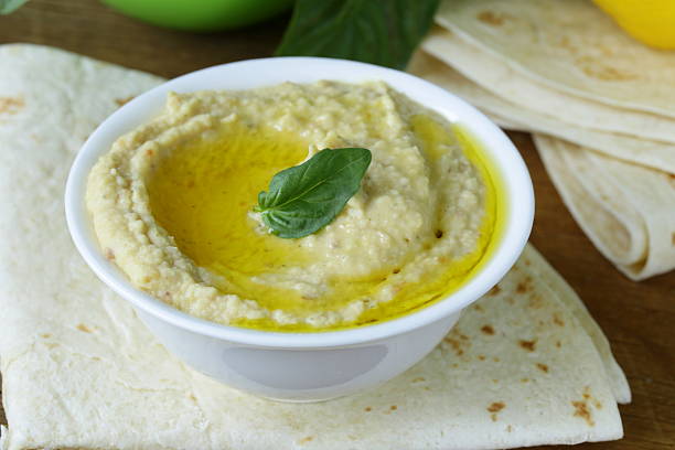 istock traditional hummus dip of chickpea with pita bread 501615719