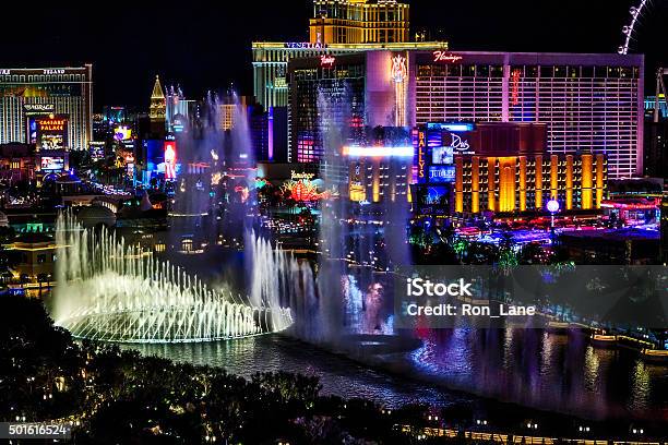 Vegas Strip At Night Stock Photo - Download Image Now - Las Vegas, Casino, Performance