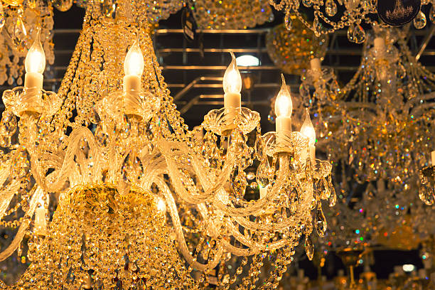 istock Vintage crystal lamp details 501616953