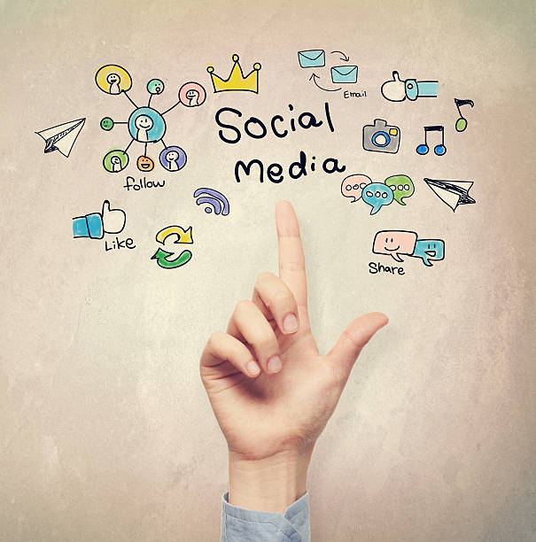istock Hand pointing to Social Media concept 501616994