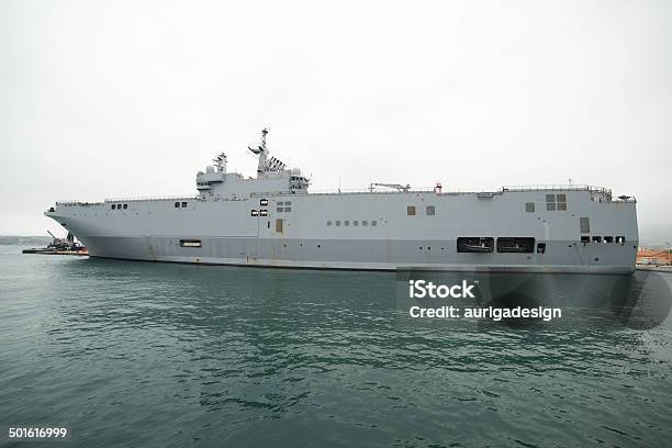 French Navy Mistral Class Helicopter Carrier Stock Photo - Download Image Now - Anchored, Battleship, Carrying