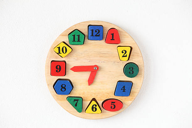 istock Colorful wooden and any shape clock 501617673