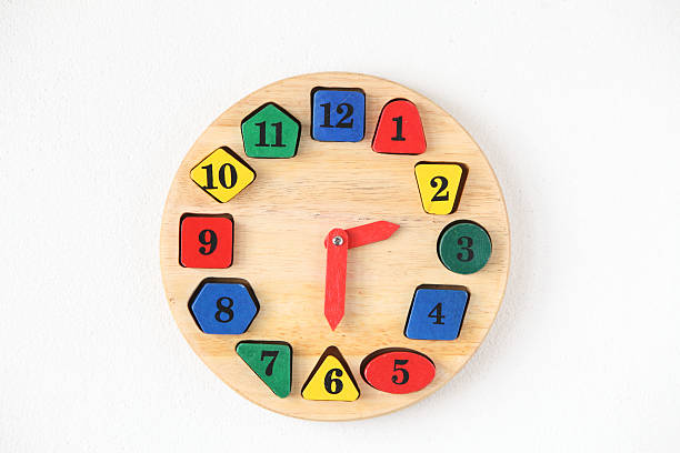 istock Colorful wooden and any shape clock 501617827
