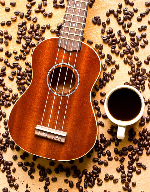 istock Coffee  and Ukulele on wood background 501618423