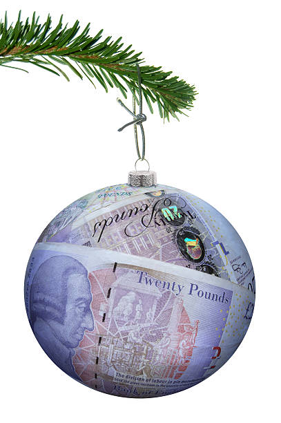 크리스마스 판매부문 컨셉입니다 구매가에 bauble - gift currency british currency pound symbol 뉴스 사진 이미지