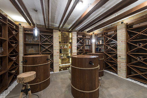 Wine cellar in luxury villa