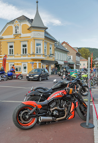 Velden, Austria - September 8, 2015: Bikers from all over Europe during annual European Bike Week festival.