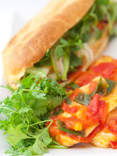 istock banh mi vietnamese baguette with tofu and cilantro. 501626640