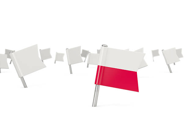 istock Square pin with flag of poland 501627976