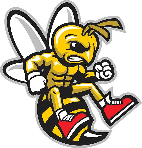 Vector illustration of hornet mascot