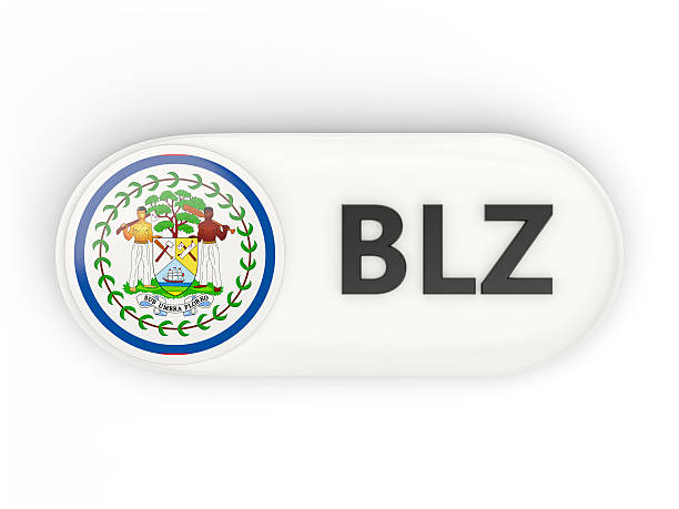 Round icon with flag of belize and ISO code