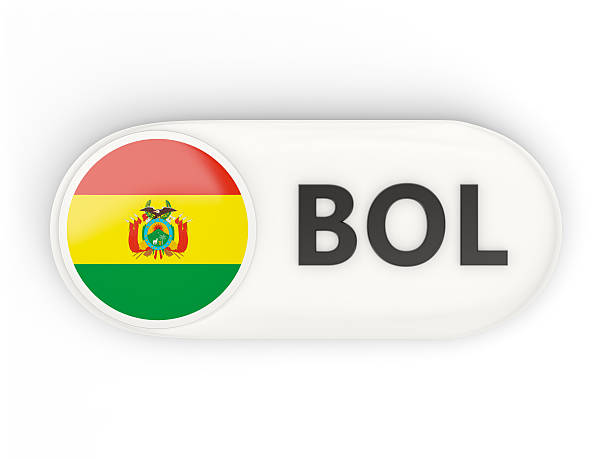 Round icon with flag of bolivia and ISO code