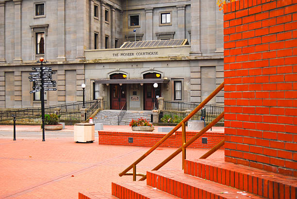 Pioneer Courthouse facade in Portland, Oregon