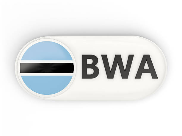 Round icon with flag of botswana and ISO code