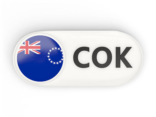 istock Round icon with flag of cook islands 501630534