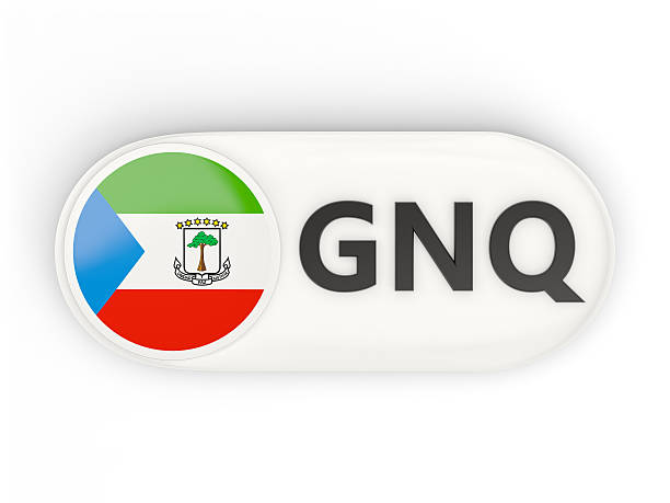 Round icon with flag of equatorial guinea and ISO code