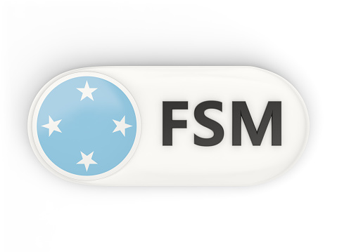 Round icon with flag of micronesia and ISO code