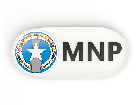 Round icon with flag of northern mariana islands and ISO code