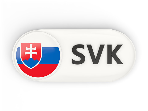 Round icon with flag of slovakia and ISO code