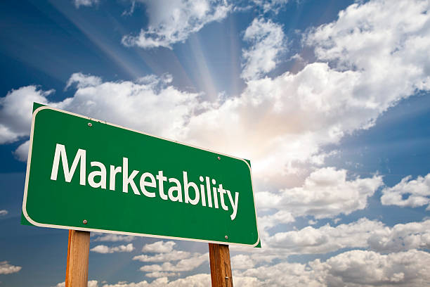 istock Marketability Green Road Sign 501645059