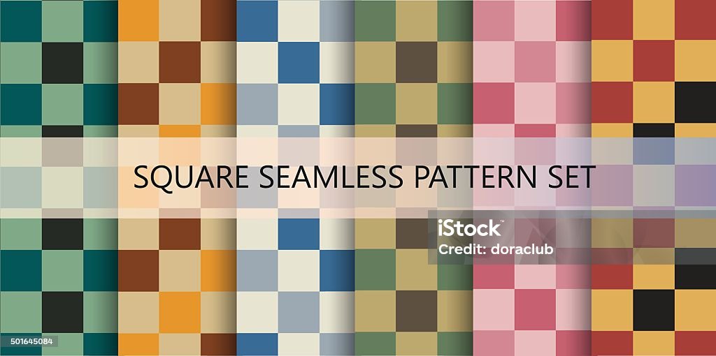 Squares Seamless Pattern Vector Set Stock Illustration - Download Image ...