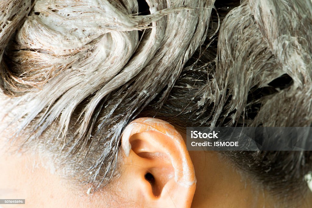 Der Prozess der Haare färben, Haare Färben, Haar-Coloration - Lizenzfrei Menschliches Haar Stock-Foto