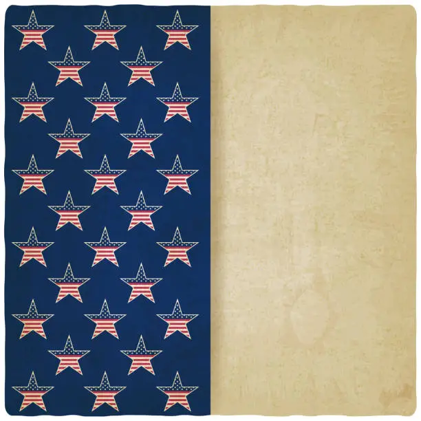 Vector illustration of American stars old background