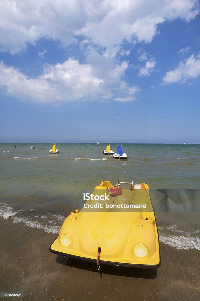 pedal boat Cervia (Ra), Italy,  some pedal boat Beach Stock Photo