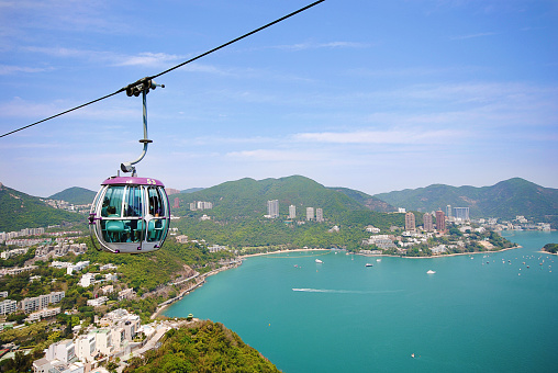 A view from the sky lift in the ocean park in Hong Kong.