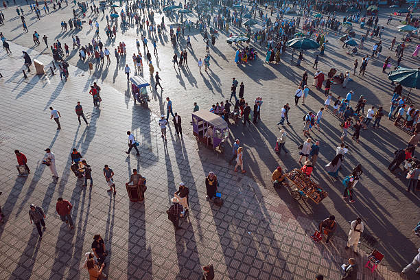 istock Evening Djemaa El Fna Square with Koutoubia Mosque, Marrakech, Morocco 501648402