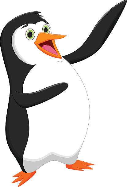 Cute Penguin Cartoon Waving Stock Illustration - Download Image Now -  Penguin, Cartoon, 2015 - iStock