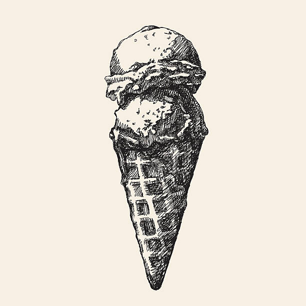sketch ice cream - dondurma illüstrasyonlar stock illustrations
