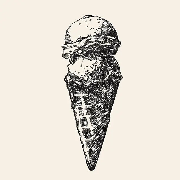 Vector illustration of Sketch ice cream