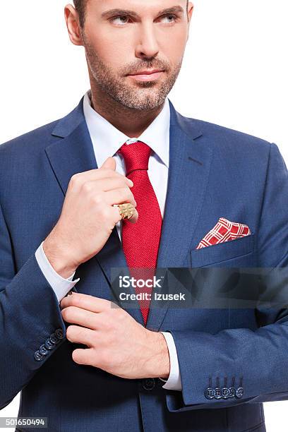 Elegant Businessman Wearing Suit Stock Photo - Download Image Now - Pocket Square, Suit, Fashion Model