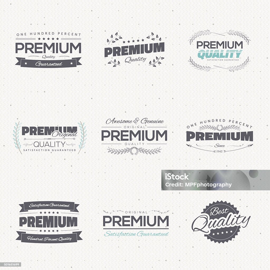 Quality Stickers Vector Vintage Premium Quality Stickers And Elements Vector Collection Stock ...
